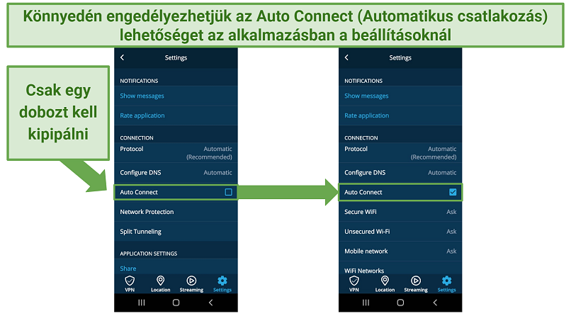 screenshot showing how to enable hideme's Auto Connect feature
