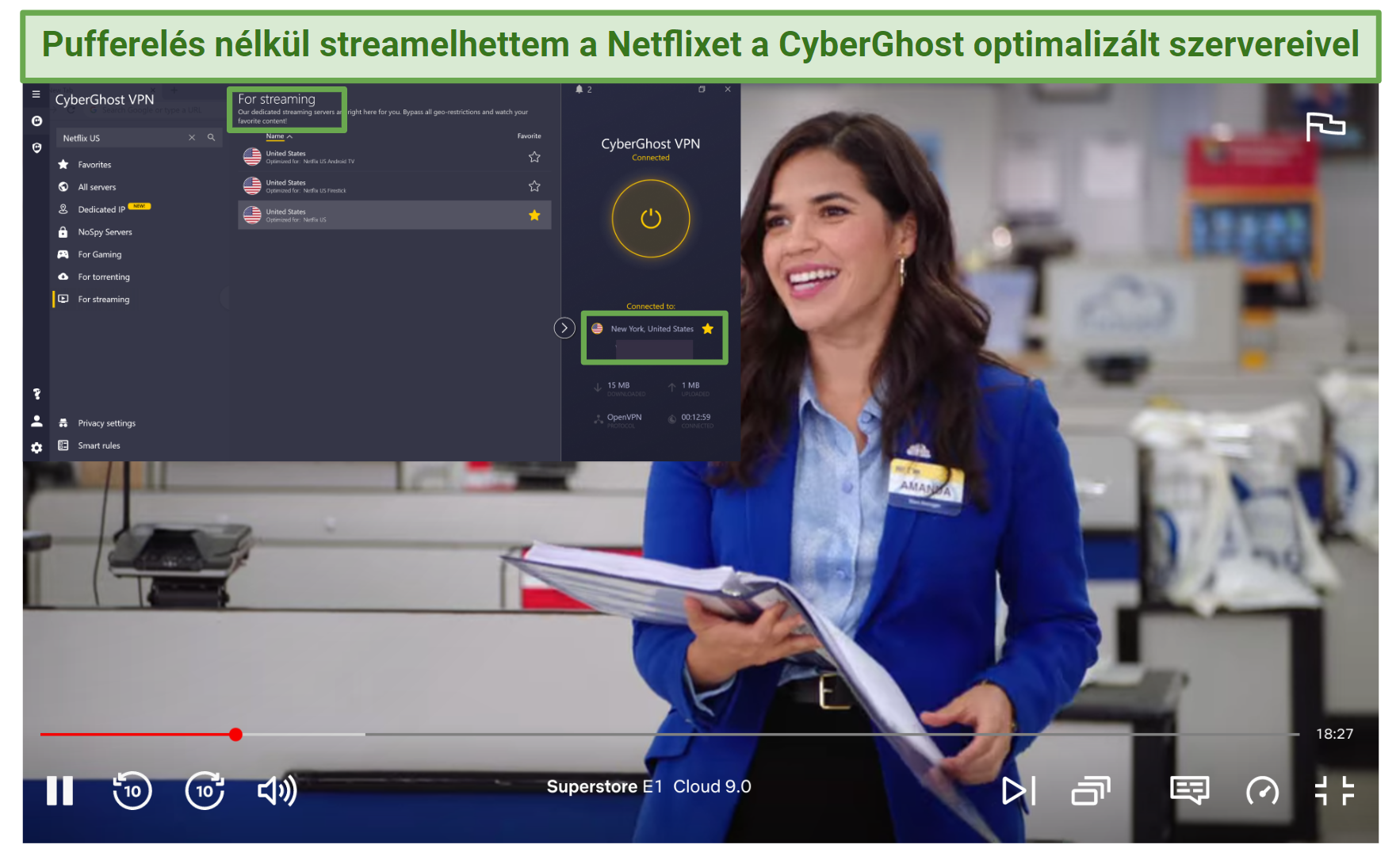 CyberGhost's streaming optimized servers for Netflix