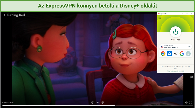 Képernyőkép: a Disney+ oldalán a Pirula panda megy, miután az ExpressVPN feloldotta a blokkot.