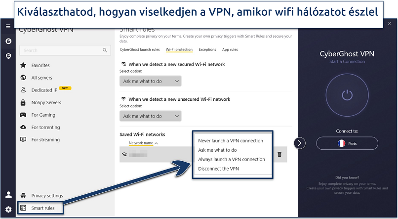 Screenshot showing how to enable Wi-Fi protection