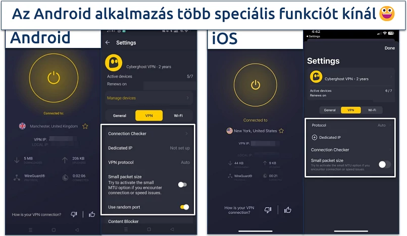 Screenshot of CyberGhost's mobile apps