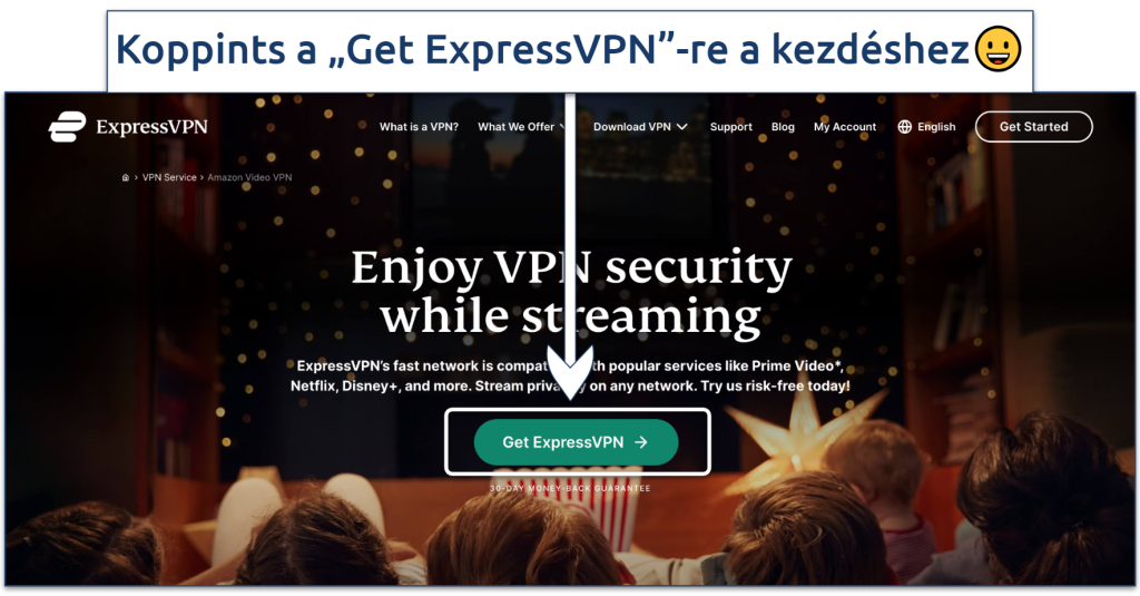 ExpressVPN Disney+ kezdőlap képernyő