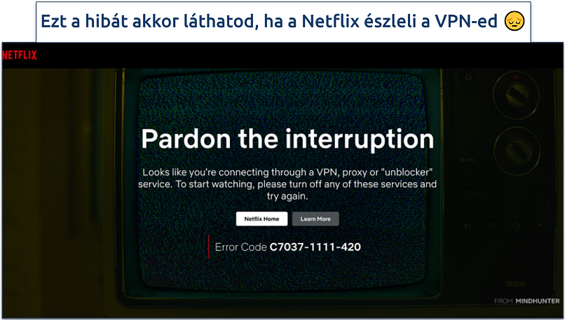 A Netflix VPN, proxy vagy feloldó C7037-1111-420 hibaüzenetének képernyőképe